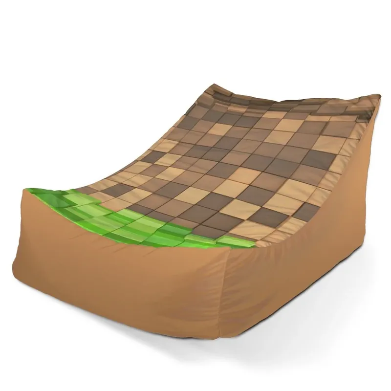 Levný Sedací vak Lounge Blocks 3D - dětský, hnědá / zelená