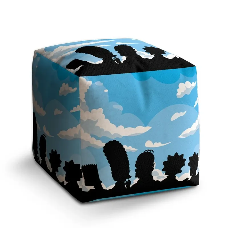 Taburet Cube Cartoon 2, modrá / černá Dokud Zásoby Vydrží