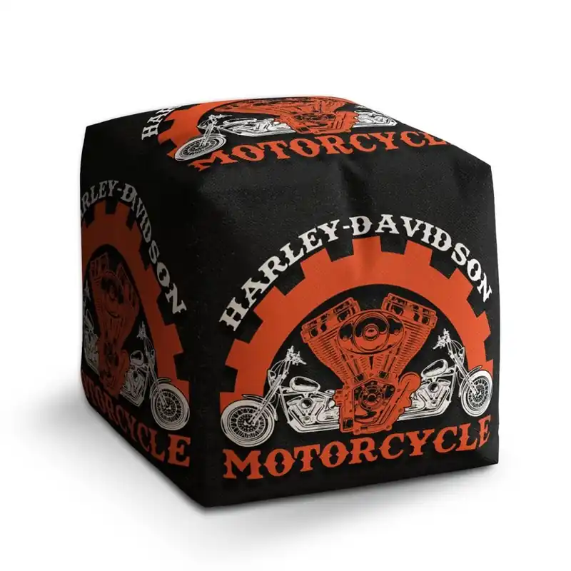 Taburet Cube Harley-Davidson motor, černá / červená Nejlepší Volba