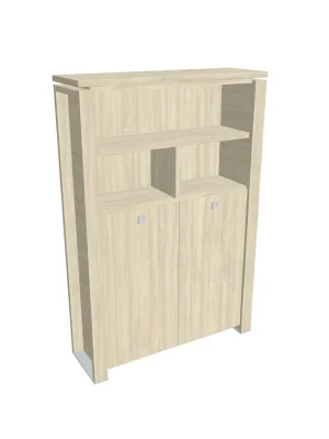 Vysoká šatní skříň Verno+ 140 x 46 x 210 cm, s regálem, akát (rozbaleno) Vrácení Zdarma