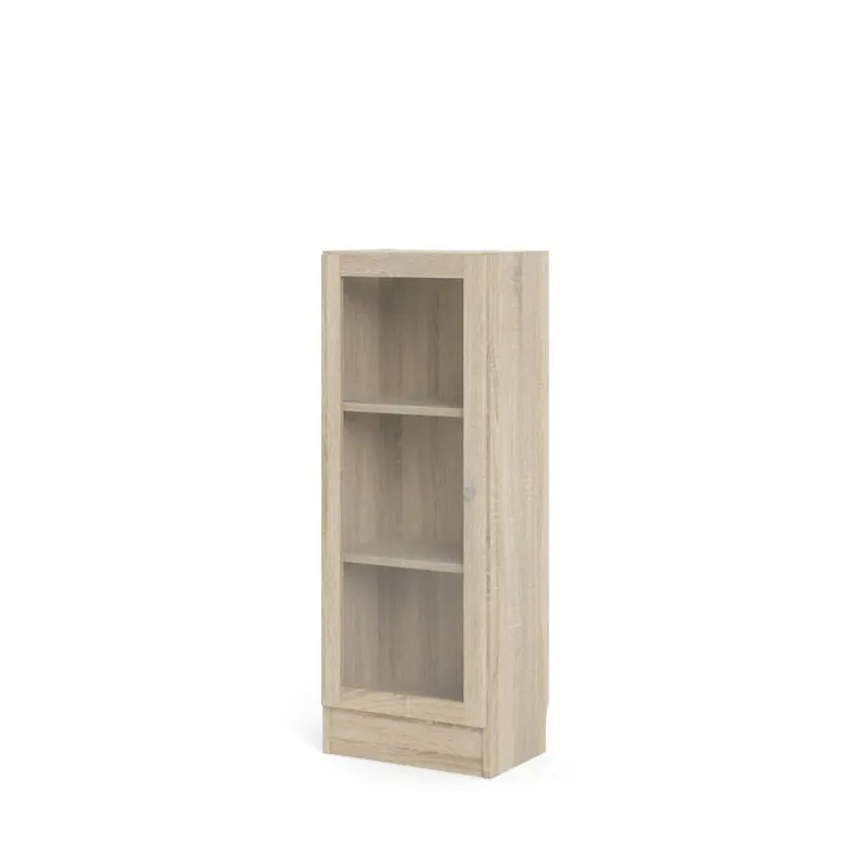Nejprodávanější Skříň Bask 40,6 x 28,3 x 107,2 cm, dveře sklo, dub sonoma