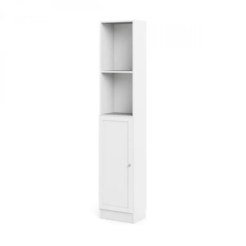 Skříň Bask 40,6 x 28,3 x 203,2 cm, dveře dřevo, bílá Vrácení Zdarma