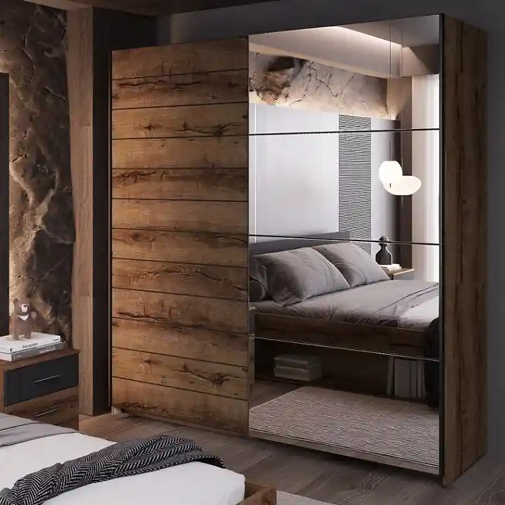 Must-Have Šatní skříň v moderním provedení Beta 200 cm - dub monastery, černá