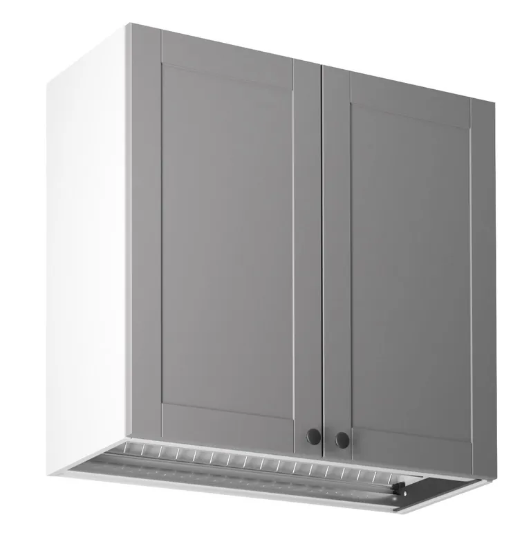Značkový Horní kuchyňská skříňka Linea G80C - bílá / šedá