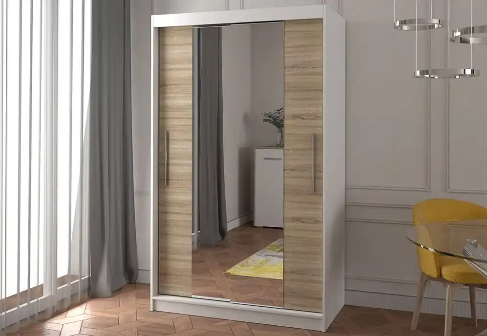 Šatní skříň Neomi 01 - bílá / dub sonoma - 120 cm Ihned K Objednání