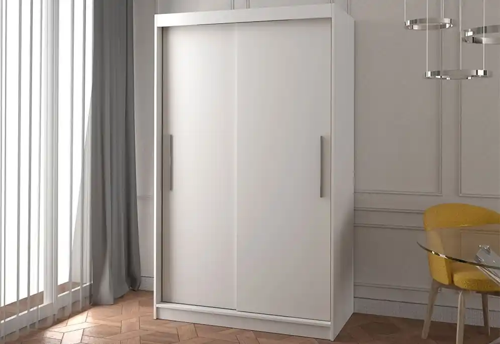 Bílá šatní skříň Neomi 04 - 120 cm Nejprodávanější