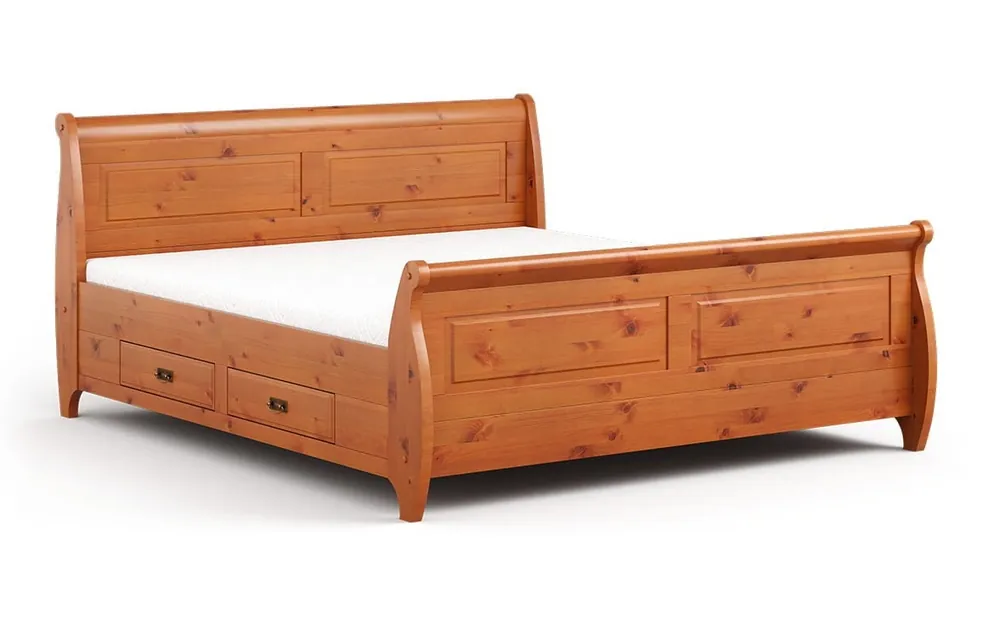 Manželská postel z masivu Toskania 2 - 160 x 200 cm - medová borovice Rychlé Dodání