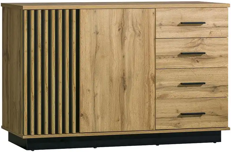 Designová komoda Lamelo - dub wotan / černá Objednat Nyní