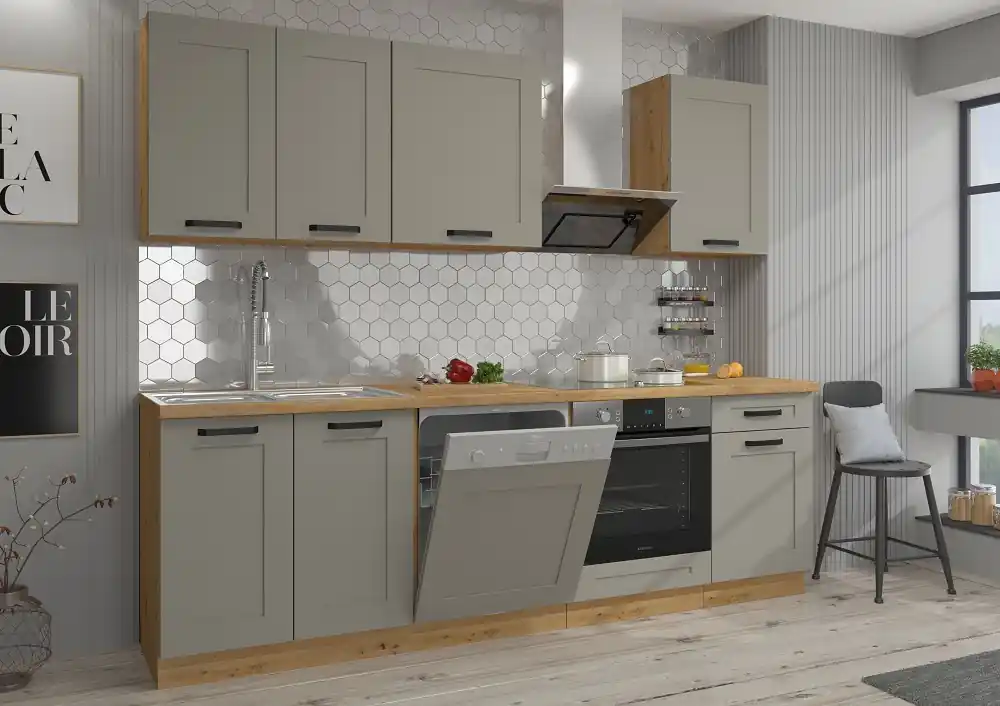 Akce Moderní kuchyň Luna 190 cm - dub artisan/šedá