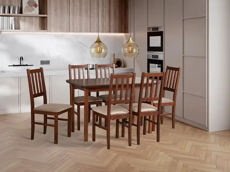 Přímo Od Výrobce Stylový jídelní set MAX 4 v dekoru ořech - praktický a stylový do každé kuchyně