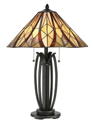 Vysoká stolní lampa Victory s vitrážovým stínidlem Jen Po Omezenou Doba