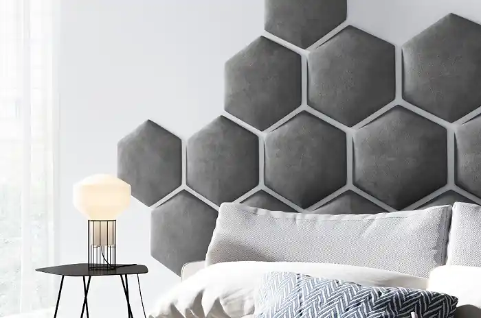 Ověřený Tmavě šedý čalouněný panel na zeď
