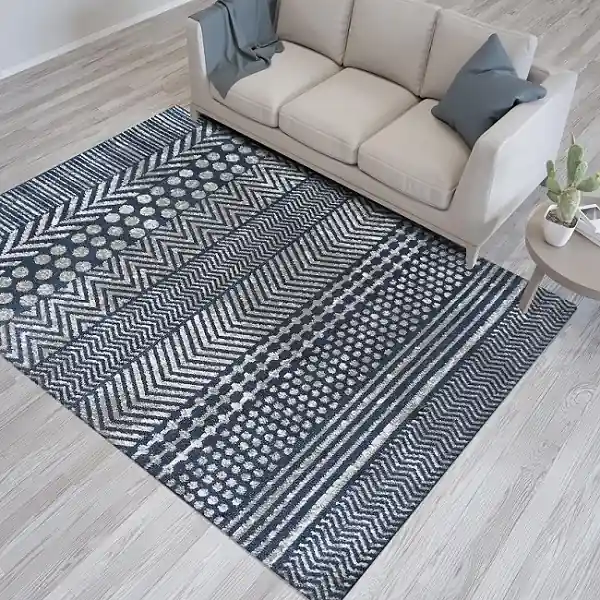 Koberec Lara 07 se vzorem / modrá - 80 x 150 cm Bezpečná Platba