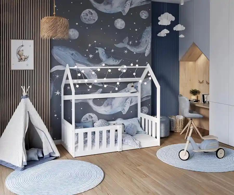 Masivní domečková postel Panda - 80 x 160 / bílá Odeslání Ihned